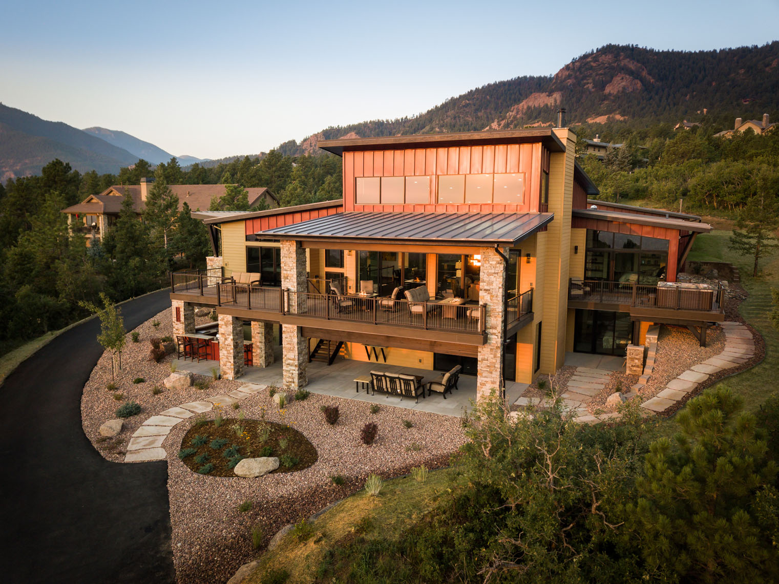 Architectural exterior of residential luxury home Colorado Springs