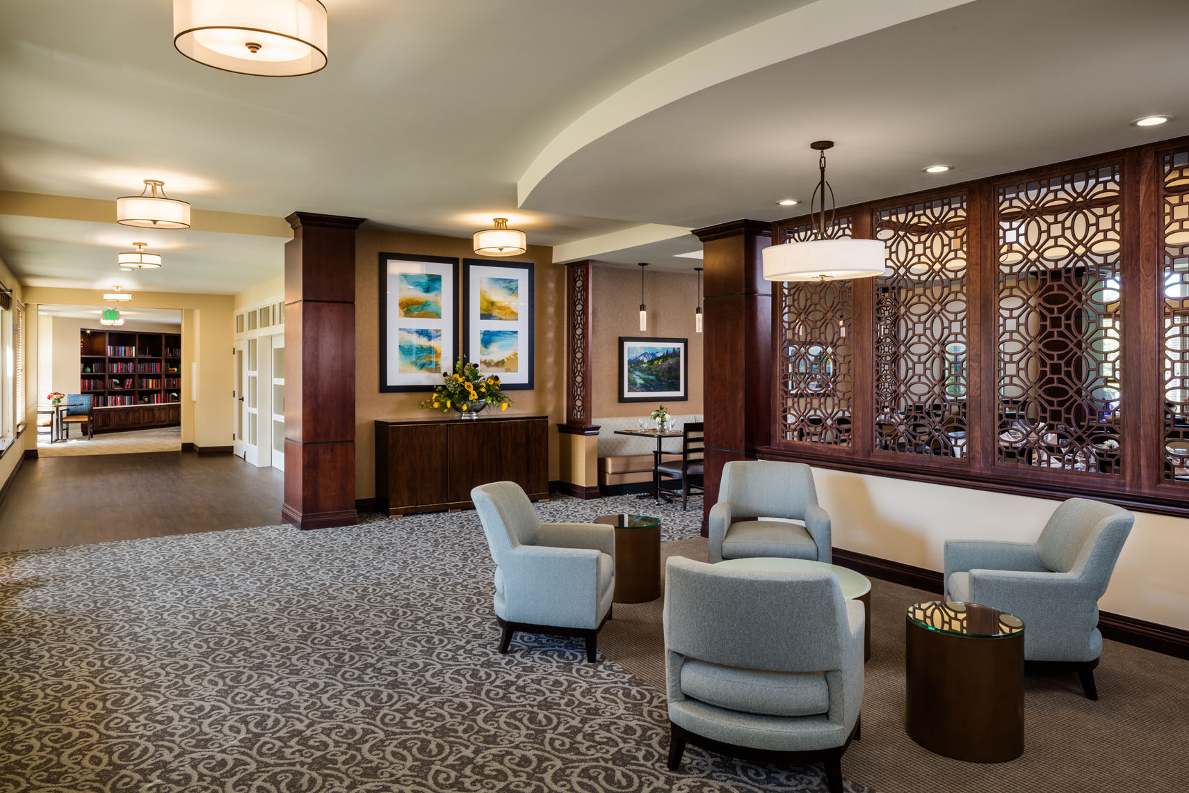 Senior living facility photographed for the architect and interior designer in denver colorado