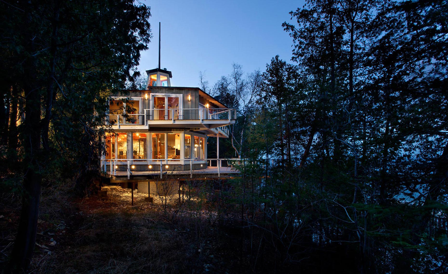 Architectural exterior of residential luxury home Door County Wisconsin